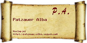 Patzauer Alba névjegykártya